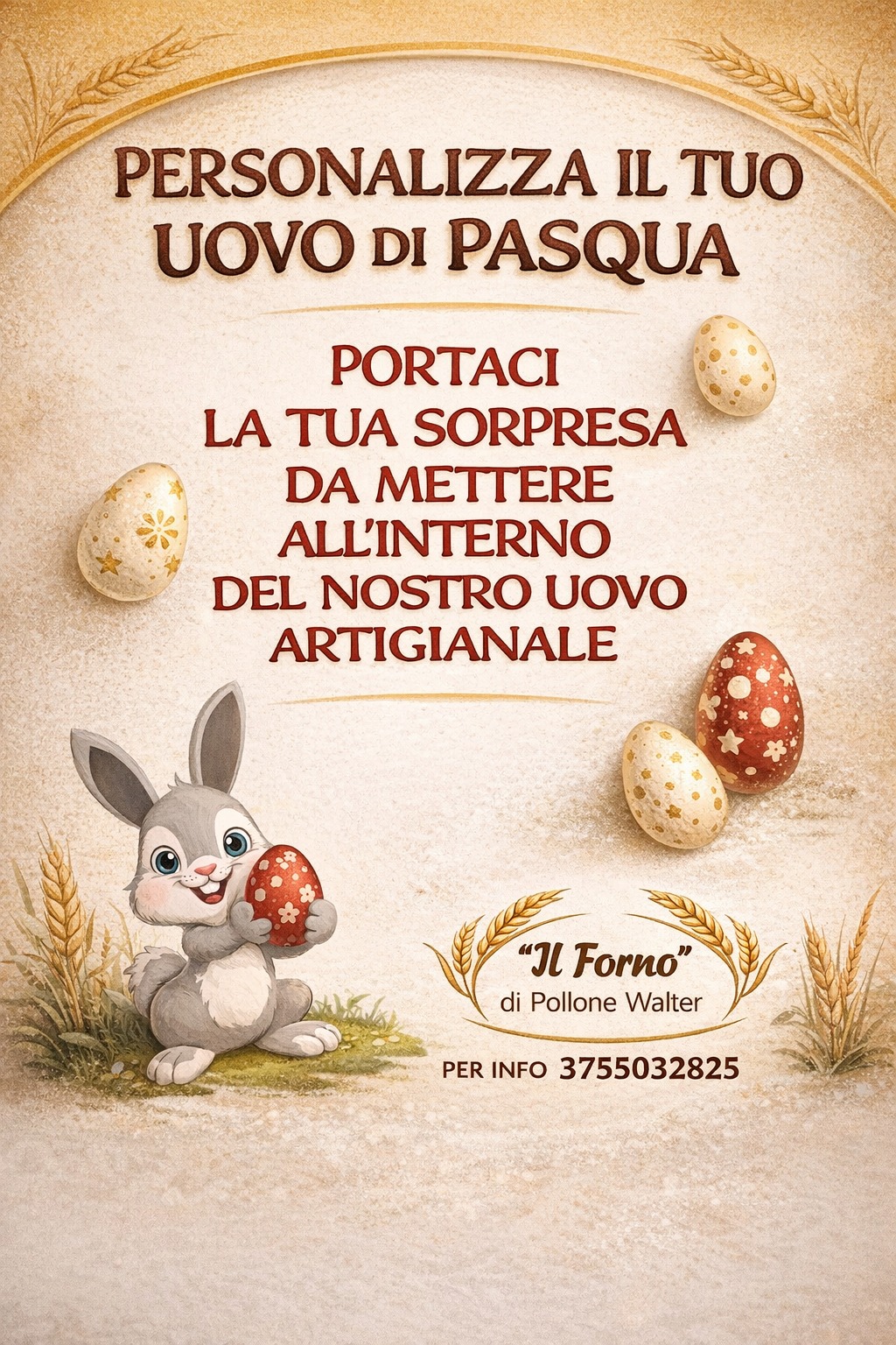 Uovo Di Pasqua con Sorpresa a Scelta del Forno di Pollone Walter 